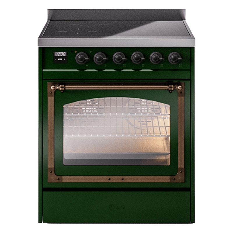 Nostalgie II Noblesse 30″ Induction Range (Triple Glass Door, Emerald Green, Burnished)