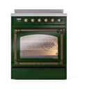 Nostalgie II Noblesse 30″ Induction Range (Triple Glass Door, Emerald Green, Burnished) view 2