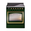 Nostalgie II Noblesse 30″ Induction Range (Triple Glass Door, Emerald Green, Brass) view 1