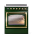 Nostalgie II Noblesse 30″ Induction Range (Triple Glass Door, Emerald Green, Brass) view 2