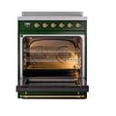 Nostalgie II Noblesse 30″ Induction Range (Triple Glass Door, Emerald Green, Brass) view 3