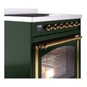 Nostalgie II Noblesse 30″ Induction Range (Triple Glass Door, Emerald Green, Brass) view 5
