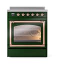 Nostalgie II Noblesse 30″ Induction Range (Triple Glass Door, Emerald Green, Copper) view 2