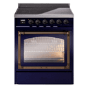 Nostalgie II Noblesse 30″ Induction Range (Triple Glass Door, Midnight Blue, Burnished) view 1