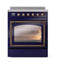 Nostalgie II Noblesse 30″ Induction Range (Triple Glass Door, Midnight Blue, Burnished) view 2