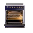 Nostalgie II Noblesse 30″ Induction Range (Triple Glass Door, Midnight Blue, Burnished) view 3