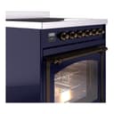 Nostalgie II Noblesse 30″ Induction Range (Triple Glass Door, Midnight Blue, Burnished) view 5