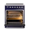 Nostalgie II Noblesse 30″ Induction Range (Triple Glass Door, Midnight Blue, Chrome) view 3