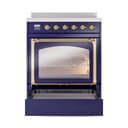 Nostalgie II Noblesse 30″ Induction Range (Triple Glass Door, Midnight Blue, Brass) view 4