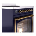 Nostalgie II Noblesse 30″ Induction Range (Triple Glass Door, Midnight Blue, Brass) view 5