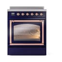 Nostalgie II Noblesse 30″ Induction Range (Triple Glass Door, Midnight Blue, Copper) view 2