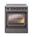 Nostalgie II Noblesse 30″ Induction Range (Triple Glass Door, Graphite Matte, Burnished) view 2