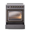 Nostalgie II Noblesse 30″ Induction Range (Triple Glass Door, Graphite Matte, Burnished) view 4
