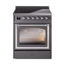 Nostalgie II Noblesse 30″ Induction Range (Triple Glass Door, Graphite Matte, Chrome) view 1