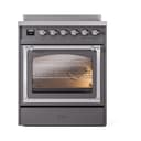 Nostalgie II Noblesse 30″ Induction Range (Triple Glass Door, Graphite Matte, Chrome) view 2
