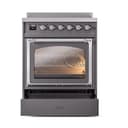 Nostalgie II Noblesse 30″ Induction Range (Triple Glass Door, Graphite Matte, Chrome) view 4