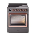 Nostalgie II Noblesse 30″ Induction Range (Triple Glass Door, Graphite Matte, Copper) view 1