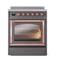 Nostalgie II Noblesse 30″ Induction Range (Triple Glass Door, Graphite Matte, Copper) view 2