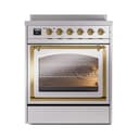 Nostalgie II Noblesse 30″ Induction Range (Triple Glass Door, Stainless Steel, Brass) view 2