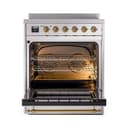 Nostalgie II Noblesse 30″ Induction Range (Triple Glass Door, Stainless Steel, Brass) view 3