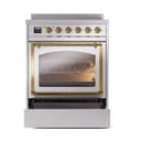 Nostalgie II Noblesse 30″ Induction Range (Triple Glass Door, Stainless Steel, Brass) view 4