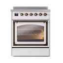 Nostalgie II Noblesse 30″ Induction Range (Triple Glass Door, White, Burnished) view 2