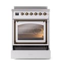 Nostalgie II Noblesse 30″ Induction Range (Triple Glass Door, White, Burnished) view 4