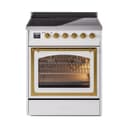 Nostalgie II Noblesse 30″ Induction Range (Triple Glass Door, White, Brass) view 1