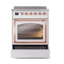 Nostalgie II Noblesse 30″ Induction Range (Triple Glass Door, White, Copper) view 4
