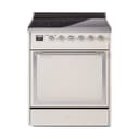 Nostalgie II Noblesse 30″ Induction Range (Solid Door, Antique White, Chrome) view 1
