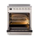 Nostalgie II Noblesse 30″ Induction Range (Solid Door, Antique White, Chrome) view 2