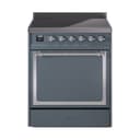 Nostalgie II Noblesse 30″ Induction Range (Solid Door, Blue Grey, Chrome) view 1