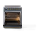 Nostalgie II Noblesse 30″ Induction Range (Solid Door, Blue Grey, Brass) view 2