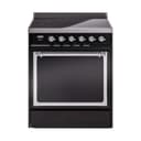 Nostalgie II Noblesse 30″ Induction Range (Solid Door, Glossy Black, Chrome) view 1