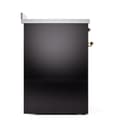 Nostalgie II Noblesse 30″ Induction Range (Solid Door, Glossy Black, Brass) view 4
