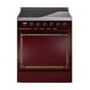 Nostalgie II Noblesse 30″ Induction Range (Solid Door, Burgundy, Burnished) view 1
