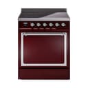 Nostalgie II Noblesse 30″ Induction Range (Solid Door, Burgundy, Chrome) view 1