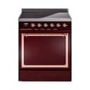 Nostalgie II Noblesse 30″ Induction Range (Solid Door, Burgundy, Copper) view 1