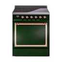 Nostalgie II Noblesse 30″ Induction Range (Solid Door, Emerald Green, Copper) view 1