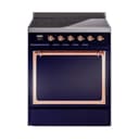 Nostalgie II Noblesse 30″ Induction Range (Solid Door, Midnight Blue, Copper) view 1