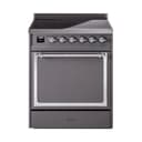 Nostalgie II Noblesse 30″ Induction Range (Solid Door, Graphite Matte, Chrome) view 1