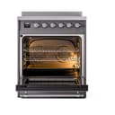 Nostalgie II Noblesse 30″ Induction Range (Solid Door, Graphite Matte, Chrome) view 2