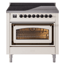 Nostalgie II Noblesse 36″ Induction Range   (Triple Glass Door, Antique White, Burnished) view 1