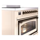 Nostalgie II Noblesse 36″ Induction Range   (Triple Glass Door, Antique White, Burnished) view 5