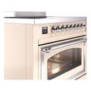 Nostalgie II Noblesse 36″ Induction Range   (Triple Glass Door, Antique White, Chrome) view 5