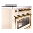 Nostalgie II Noblesse 36″ Induction Range   (Triple Glass Door, Antique White, Brass) view 5