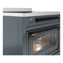 Nostalgie II Noblesse 36″ Induction Range   (Triple Glass Door, Blue Grey, Burnished) view 5