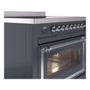 Nostalgie II Noblesse 36″ Induction Range   (Triple Glass Door, Blue Grey, Chrome) view 5