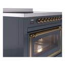 Nostalgie II Noblesse 36″ Induction Range   (Triple Glass Door, Blue Grey, Brass) view 5