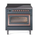 Nostalgie II Noblesse 36″ Induction Range   (Triple Glass Door, Blue Grey, Copper) view 1